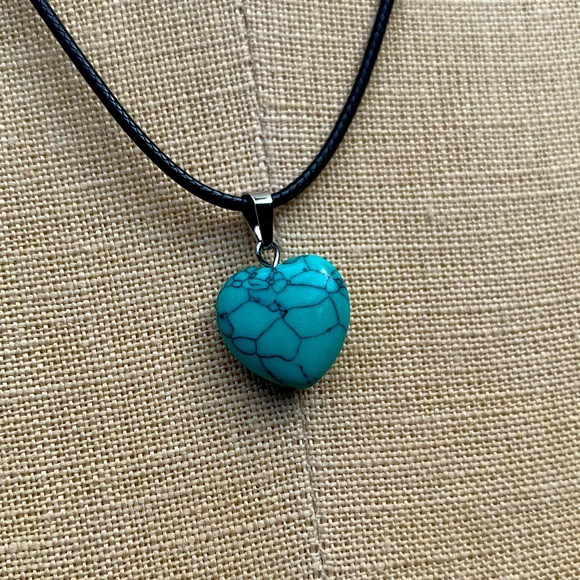 Hand Crafted Jewelry - Handmade Genuine Stone Heart Amulet Necklace